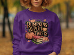 Pumpkins and Plot Twists Graphic Purple Sweatshirt product