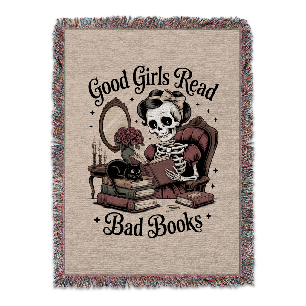 Good Girls Read Bad Books Skeleton Design product type