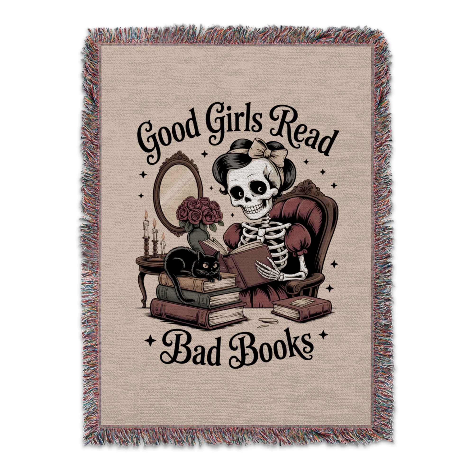 Good Girls Read Bad Books Skeleton Design product type