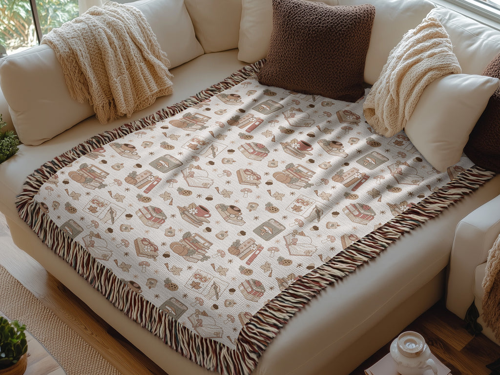 Cozy Fall Autumn Books Blanket