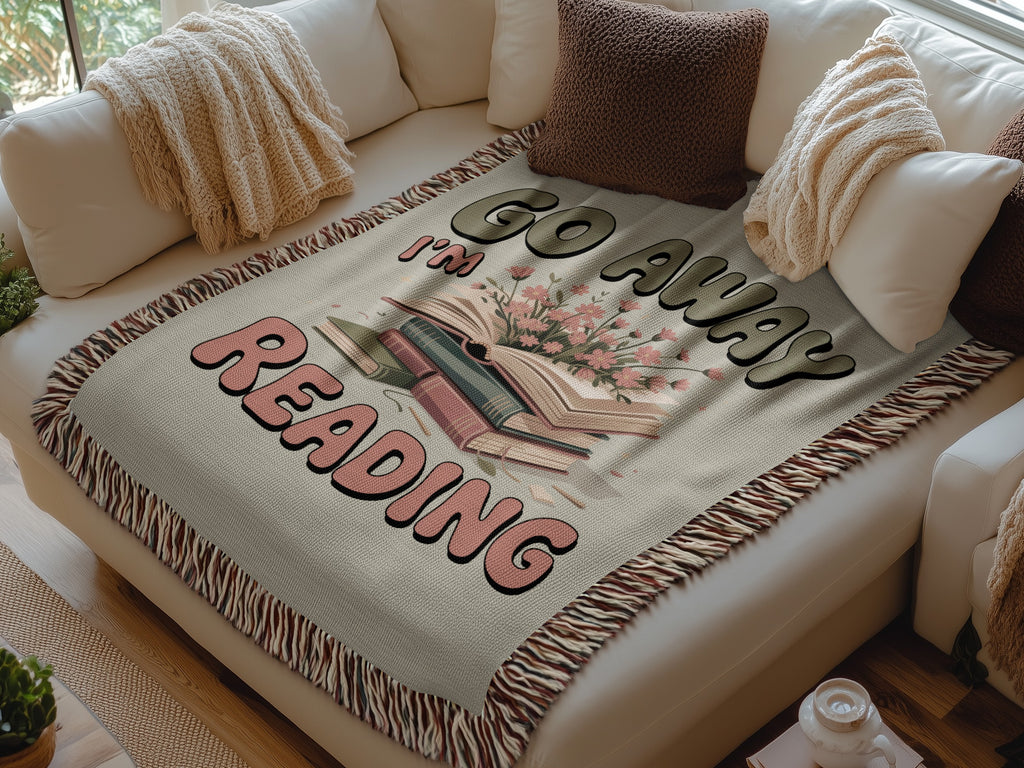 Go Away I'm Reading Cozy Blanket product