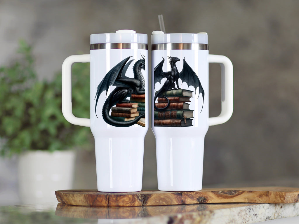 Fantasy Dragon and Books Graphic 20oz Tumbler product type