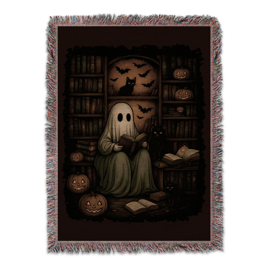 Cozy Halloween Ghost and Cats Blanket Product
