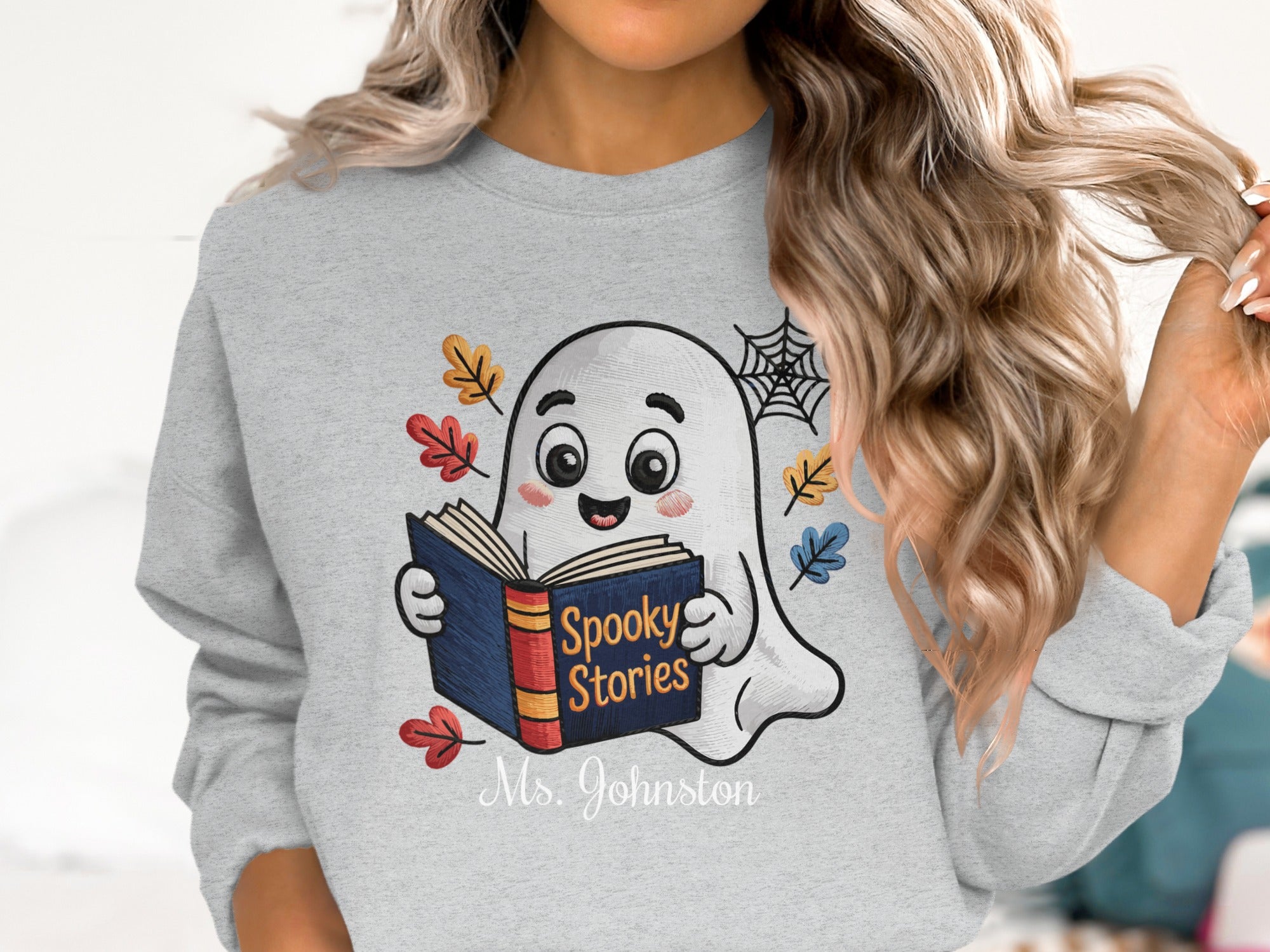 Spooky Stories Ghost Graphic Long Sleeve Sweatshirt product