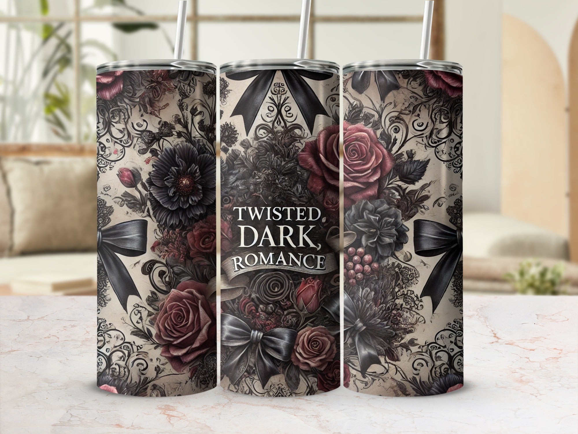 Twisted Dark Romance Themed Floral Tumbler product type