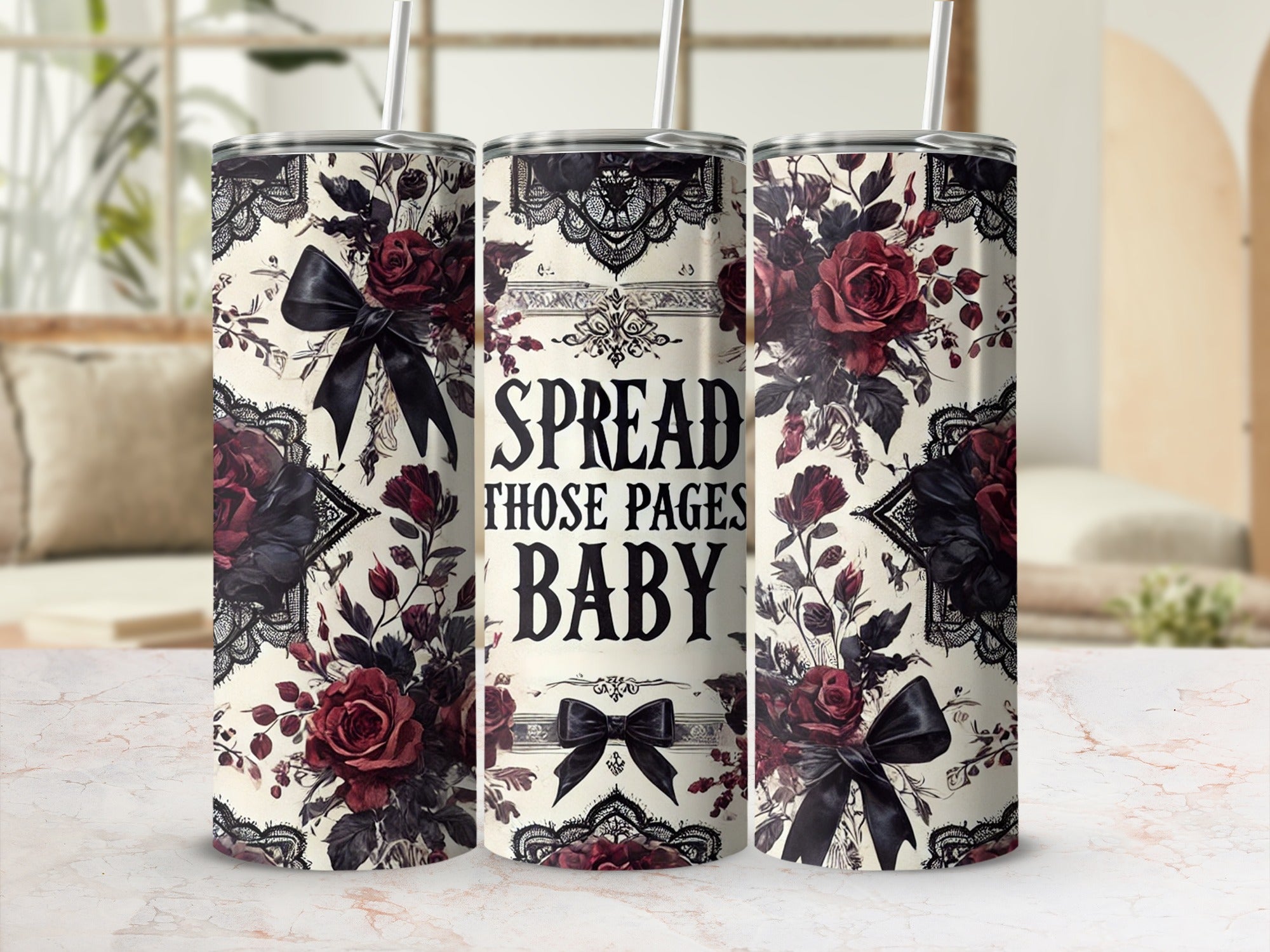 Floral Roses Spread Those Pages Baby Tumbler product type