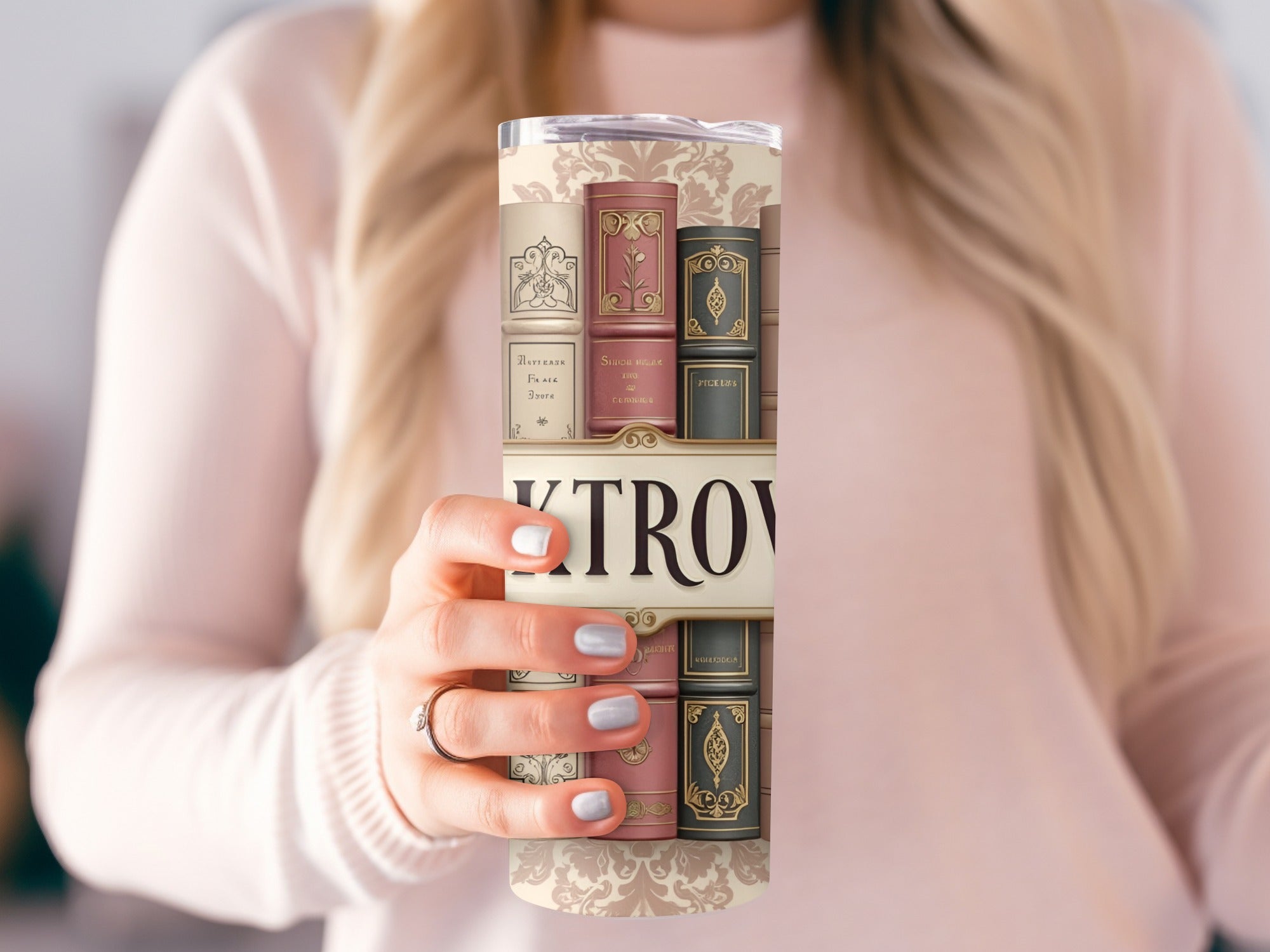 Classic Bookshelf Design Tumbler for Book Lovers product