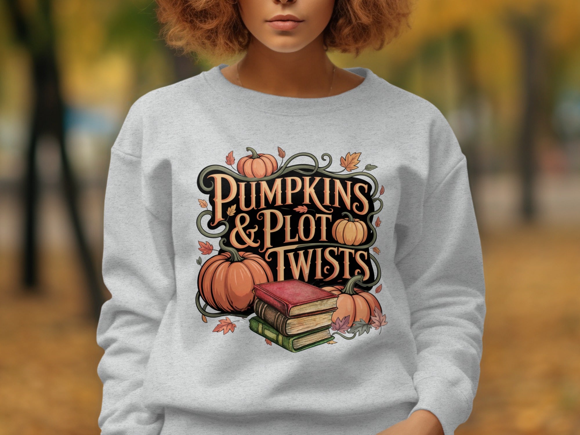 Pumpkins and Plot Twists Graphic Sweatshirt product
