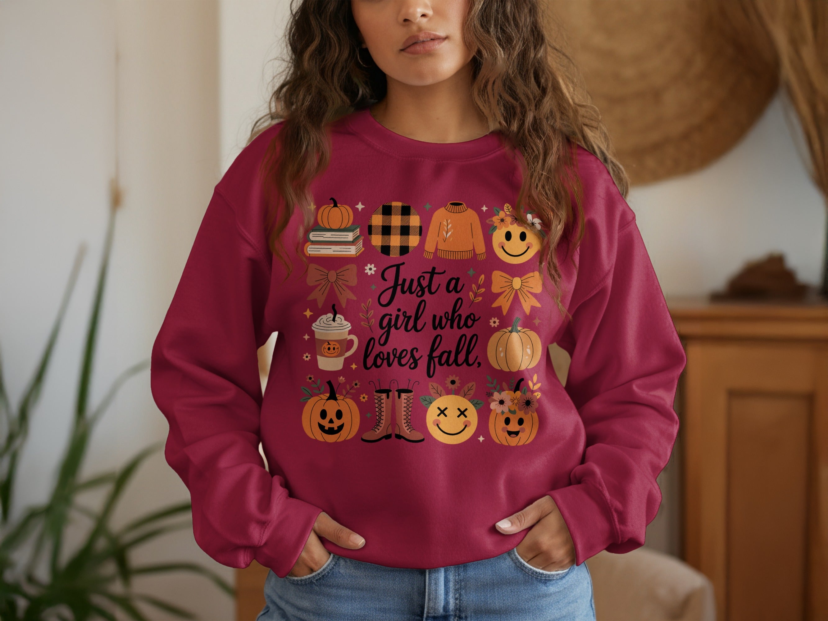 Just A Girl Who Loves Fall Graphic Sweatshirt product