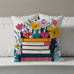 Floral Stack of Books Decorative Pillow product type