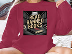 Read Banned Books Design on Cozy Sweatshirt product