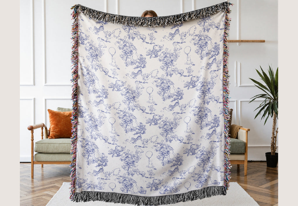 Vintage Classic Pooh Toile Woven Blanket